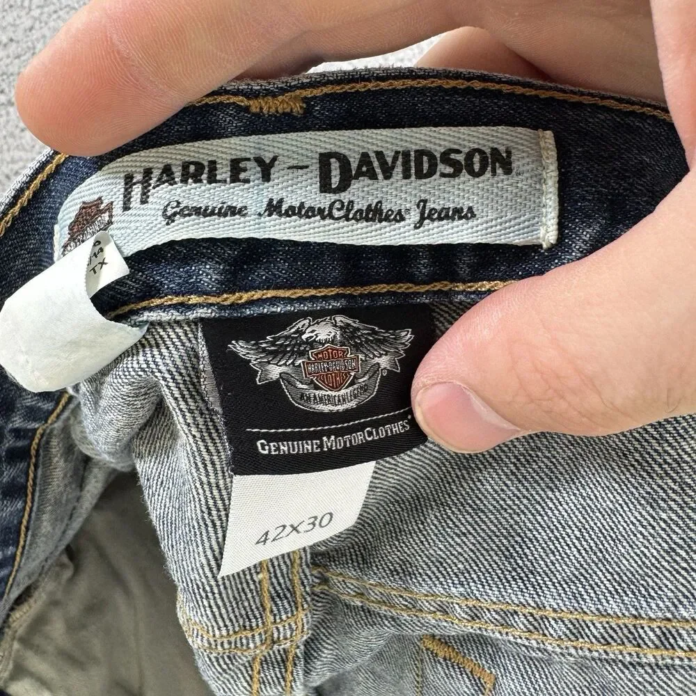 Harley Davidson Jeans Mens‎ 42x30 Blue Straight Leg Biker Traditional Fit Riding